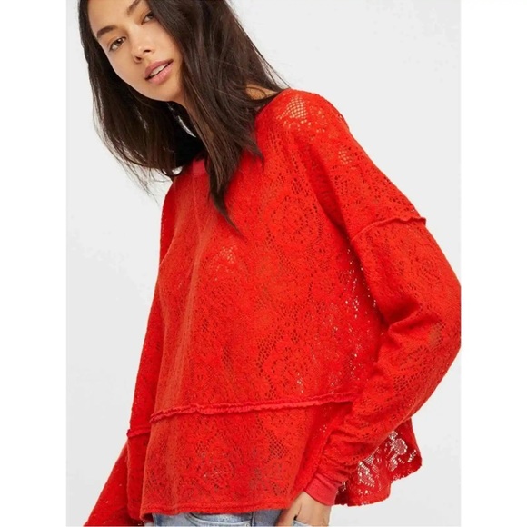 FREE PEOPLE “Not Cold in this Lace” Top - Picture 1 of 6